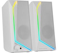 Altavoces MS72W RGB 2.0 de 15 W (blancos) - MARS-GAMING