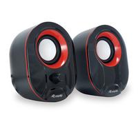 Altavoces multimedia 2.0 usb life mini c/volumen negro/rojo
