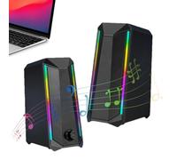 Altavoces para PC de escritorio, altavoces de monitor, 2 altavoces de escritorio RGB, con alimentación por USB con sonido mejorado y volumen extremadamente alto para ordenadores, escritorios