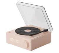 Altavoces para Tocadiscos, Platino Vinilo con Altavoces, Tocadiscos Vertical Altavoz Inalámbrico con Despertador, Altavoces Platino, Altavoces Tocadiscos para Fiestas, Dormitorio