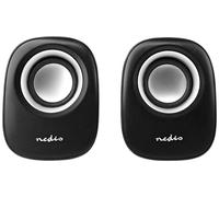 Altavoces PC 2.0 12W USB/Jack 3.5mm (Negro/Plata) - NEDIS