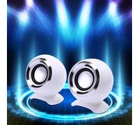 Altavoces portátiles Txmfgh para portátil con Mini USB 2.0, compatibles con dispositivos móviles, audio mejorado y graves potentes (blanco, rosa)