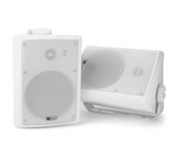 Power Dynamics WS40A Pareja de Altavoces Bluetooth de 2 vías, 200 vatios y 4", Color Blanco, con Soporte de Montaje, para Uso en Interiores o Exteriores IP55, Control Remoto Incluido