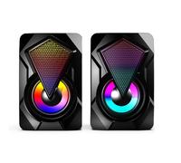 Altavoces USB con cable para ordenador con sonido envolvente, ambiente rítmico mejorado para PC de escritorio y portátil, iluminación RGB que