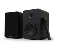VULKKANO A4 ARC MKII Altavoces de Estantería con Bluetooth y HDMI ARC | Woofer de 4", 50W, mando a distancia, Bluetooth 5.0, HDMI ARC, Óptica, RCA, USB, salida subwoofer, acabado en madera
