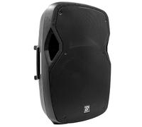 Altavoz activo de 15" negro de 2 vías, potencia de 450 W, conexión inalámbrica Bluetooth, entrada de micrófono/línea, reproductor USB/SD incorporado, TWS, potente y versátil, ideal para DJ, animación