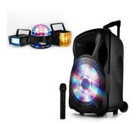 Altavoz activo móvil 700W 12"LED/USB/BT/SD/FM + micrófono + 3 Luz fija LytOr