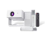 【Altavoz, altavoz KARAOKE y proyector 3 en 1】 Proyector inteligente LERMAYAL con WiFi y Bluetooth, nativo 1080P, enfoque eléctrico, Keystone y proyector de películas en casa compatible con 4K (blanco)