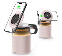 Altavoz Bluetooth 3 en 1 con luz Nocturna y Cargador inalámbrico, Compatible con iPhone 17/16/15/14/13/12 Pro MAX, Apple Watch y Auriculares con Carga inalámbrica, Viene con un Adaptador de 33W