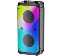 Altavoz Bluetooth, 80 W Peak Outdoor Speakers Bluetooth Wireless, TWS Portable Party Speakers with Subwoofer, Deep Bass, LED Colorful Lights, Loud Stereo Sound Boombox for Home, Camping, Travel (negro