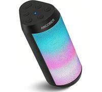 Altavoz Bluetooth, altavoz inalámbrico portátil con sonido estéreo HD, luces LED, IPX4 resistente al agua, tiempo de reproducción de 24 horas, emparejamiento TWS, BT5.3, micrófono integrado, para el