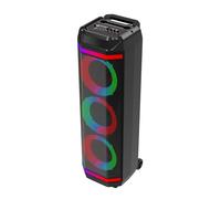 Altavoz Bluetooth BSL-S61 con iluminación en los Altavoces |3 Altavoces de 8 Pulgadas | 50W | Incluye Micrófono de Regalo | Batería de 3600 mAh | Radio FM y Reproductor MP3 vía USB | Carga USB-C