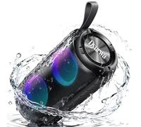 Altavoz Bluetooth con luz, 52 mm Dual Music Box Bluetooth Box Fantástico sonido, altavoz exterior 12H, banda portátil, función manos libres, IPX6 resistente al agua para fiesta/viaje/camping/hogar