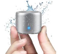 Altavoz Bluetooth con radiador de Graves Personalizado, Resistente al Agua IPX7, Altavoces superportátiles, Estuche de Viaje Incluido(A106Pro-Silver)