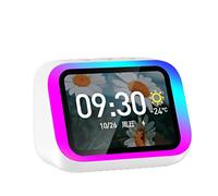 Altavoz Bluetooth con reloj inteligente de pantalla grande, color blanco