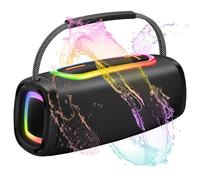 Altavoz Bluetooth de 6000 mAh, 36 horas de reproducción BT5.4, altavoz inalámbrico portátil con sonido estéreo fuerte, impermeable IP6, altavoz portátil de 24 W con luces de ritmo RGB multicolor para