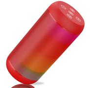 Altavoz Bluetooth inalámbrico portátil con luces RGB, sonido estéreo, ideal para fiestas, hogar y exteriores (rojo)