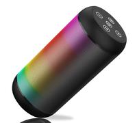 Altavoz Bluetooth inalámbrico portátil con luces RGB, sonido estéreo, ideal para fiestas, hogar y exteriores (negro)