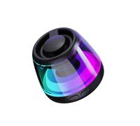 Altavoz Bluetooth magnético portátil que se puede usar como soporte para teléfono. Inalámbrico, impermeable, para exteriores, luz RGB negra.