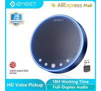 Altavoz Bluetooth para conferencia con 4 micrófonos AI, micrófono con cancelación de ruido, 360 °, captación de voz Emet M3, 18H de tiempo de conversación speakerphone