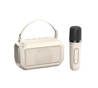Altavoz Bluetooth para exteriores, máquina de karaoke portátil con 2 micrófonos, carga rápida de 1.5 horas, karaoke inalámbrico, efecto de sonido estéreo HIFI, compatibilidad inteligente (1 micrófono,