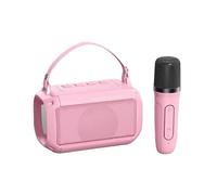 Altavoz Bluetooth para exteriores, máquina de karaoke portátil con 2 micrófonos, carga rápida de 1.5 horas, karaoke inalámbrico, efecto de sonido estéreo HIFI, compatibilidad inteligente (1 micrófono,
