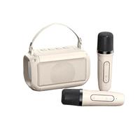 Altavoz Bluetooth para exteriores, máquina de karaoke portátil con 2 micrófonos, carga rápida de 1.5 horas, karaoke inalámbrico, efecto de sonido estéreo HIFI, compatibilidad inteligente (2