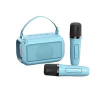 Altavoz Bluetooth para exteriores, máquina de karaoke portátil con 2 micrófonos, carga rápida de 1.5 horas, karaoke inalámbrico, efecto de sonido estéreo HIFI, compatibilidad inteligente (2