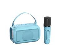 Altavoz Bluetooth para exteriores, máquina de karaoke portátil con 2 micrófonos, carga rápida de 1.5 horas, karaoke inalámbrico, efecto de sonido estéreo HIFI, compatibilidad inteligente (1 micrófono,