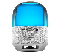 Mars Gaming MS-Flow, Altavoz Portátil Bluetooth 15W, Iluminación Orbilight RGB 360°, Sonido Potente con Driver DeepBass 57mm, Altavoz Gaming Compacto con Bluetooth 5.3 y MicroSD, Plata
