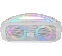 altavoz bluetooth portable mars gaming mspulsew blanco 50w ultrabass rgb bat. 8h bt usb aux fm