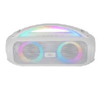 ALTAVOZ BLUETOOTH PORTABLE MARS GAMING MSPULSEW BLANCO 50W ULTRABASS RGB BAT. 8h BT USB AUX FM MSPULSEW