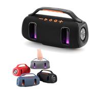 Altavoz Bluetooth portátil 5.3 con graves profundos, altavoz inalámbrico de 15 W para exteriores con luces LED, emparejamiento TWS, radio FM, USB/TF/tipo C, boombox de mano para fiestas, camping