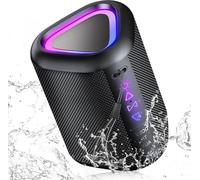 Altavoz Bluetooth Portátil Potente Inalámbrico con Luz LED, Bluetooth 5.4, 24 Horas, Graves Mejorados, 360° Sonido Estéreo, Impermeable IPX7, Speaker de Exterior para Viajes/Deportes/Fiestas/Ciclismo