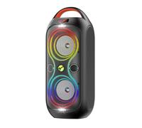 Altavoz Bluetooth portátil TWS inalámbrico, luces impulsadas por ritmo, altavoz estéreo de fiesta de 120 dB con Bluetooth 5.3, USB/TF/AUX/FM/micrófono, asa de transporte integrada, sonido potente para