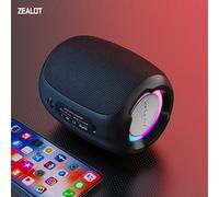 Altavoz Bluetooth Portátil ZEALOT-S53, 10 Horas de Duración, Sonido Super Potente de 10W, Resistente al Agua IPX6, para Teléfono, Tarjeta TF, USB Black