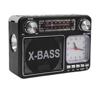 Altavoz Bluetooth Radio Estilo Retro, Radio Portátil Am FM SW, Radio de Sintonización Manual Inalámbrica con 3 Modos de Fuente de Alimentación, Reloj para el Hogar (Enchufe de la