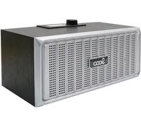 Cool Retro Altavoz Bluetooth Madera Negro Frontal Plata 20W