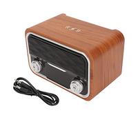 Altavoz Bluetooth retro Radio FM Reloj con cargador inalámbrico | Podcasts junto a la cama con altavoz retro, carga inalámbrica 10W, pantalla 24H, auto-emparejamiento para dormitorio.