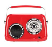 Altavoz Bluetooth Retro, Radio Vintage Inalámbrica Pequeña Portátil con Altavoz de 5 W, Banda de Ajuste Manual de 87,5 a 108 MHz, Batería de 1500 MAh, para Fiestas Al Aire Libre (Rojo)