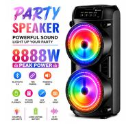 Altavoz Bluetooth sin varillas portátil 8888W, altavoz Bluetooth 6.0 con graves potentes, de luz LED , compatible con radio FM, TWS, TF, USB y , para actividades al aire libre y regalos festivos
