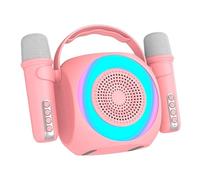 Altavoz Bluetooth Universal Música 6W Cool Mini Karaoke Party + 2 Micrófonos Rosa