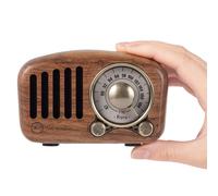Altavoz Bluetooth vintage, sonido potente y nítido, estilo madera natural, radio FM y entrada AUX, chip CSR, batería recargable, diseño único y