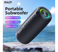 Altavoz Bluetooth Portátil Zealot-M2, Resistente al Agua IPX5 360 ° Altavoz Inalámbrico TWS con Emparejamiento Estéreo, 10 Horas de Reproducción, Ideal para Camping y Senderismo Black