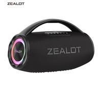 ZEALOT-S97 Altavoz Bluetooth de Alta Potencia de 80W, Portátil, con Luces RGB de Colores, Resistente al Agua, Subwoofer Inalámbrico, Sonido Envolvente Estéreo 360, TWS, FM Black