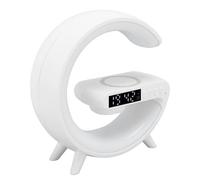 Altavoz BT, Altavoz Inalámbrico Portátil con Cargador de Teléfono Inalámbrico, Lámpara de Mesa LED Inteligente Recargable, para Decoración de Ambiente de Sala de Estar