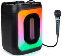 PARTY, Altavoz Karaoke Bluetooth 30W con Efectos de Luz y Micrófono con Cable 4M