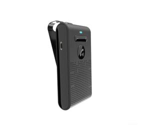 Altavoz compacto para coche, material ABS, diseño negro | Sensor de encendido automático, ahorra batería, clip a la visera solar, BT 5.0 estable, llamadas claras manos libres