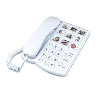 Altavoz con cable de botón grande para personas mayores, teléfono fijo con imagen y un solo botón táctil para personas de la tercera edad.