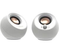 CREATIVE Altavoces Minimalistas Pebble V3 2.0 USB-C con Audio USB, Mejora con Clear Dialog, Bluetooth 5.0, 8 W de RMS con 16 W de Pico máximo de Potencia, conversor Incluido (Blanco)